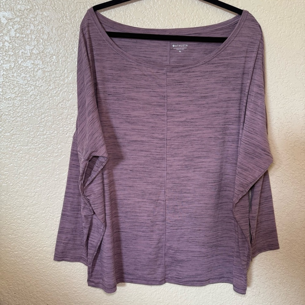 Athleta Essence Flow Top Pink Purple Heather Long Sleeve XL